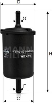 Mann-Filter WK 47/1 - Yanacaq filtri furqanavto.az