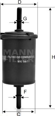 Mann-Filter WK 58/1 - Yanacaq filtri furqanavto.az