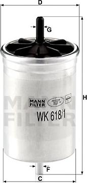Mann-Filter WK 618/1 - Yanacaq filtri www.furqanavto.az