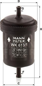 Mann-Filter WK 613/1 - Yanacaq filtri furqanavto.az