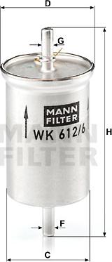 Mann-Filter WK 612/6 - Yanacaq filtri www.furqanavto.az