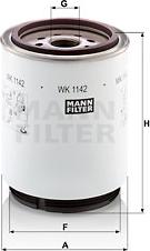 Mann-Filter WK 1142 x - Yanacaq filtri furqanavto.az