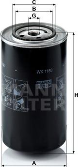 Mann-Filter WK 1168 - Yanacaq filtri furqanavto.az