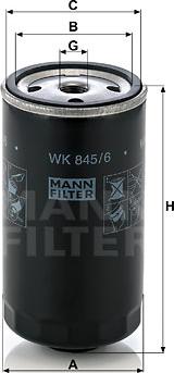 Mann-Filter WK 845/6 - Yanacaq filtri www.furqanavto.az