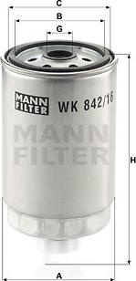 Mann-Filter WK 842/16 - Yanacaq filtri furqanavto.az