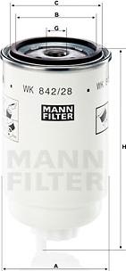 Mann-Filter WK 842/28 - Yanacaq filtri furqanavto.az