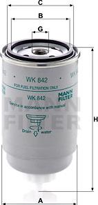 Mann-Filter WK 842 - Yanacaq filtri furqanavto.az