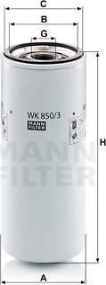 Mann-Filter WK 850/3 - Yanacaq filtri furqanavto.az