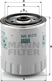 Mann-Filter WK 817/3 x - Yanacaq filtri furqanavto.az