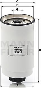 Mann-Filter WK 880 - Yanacaq filtri furqanavto.az