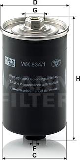 Mann-Filter WK 834/1 - Yanacaq filtri furqanavto.az