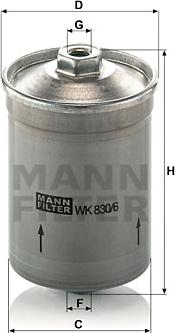 Mann-Filter WK 830/6 - Yanacaq filtri furqanavto.az