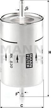 Mann-Filter WK 830 - Yanacaq filtri www.furqanavto.az