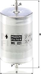 Mann-Filter WK 831 - Yanacaq filtri furqanavto.az