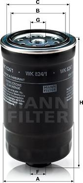 Mann-Filter WK 824/1 - Yanacaq filtri furqanavto.az