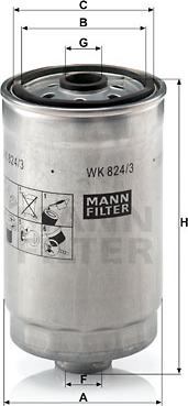 Mann-Filter WK824/3 - Yanacaq filtri furqanavto.az