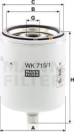 Mann-Filter WK 715/1 x - Yanacaq filtri furqanavto.az