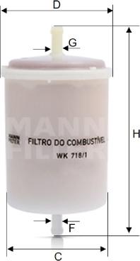 Mann-Filter WK 718/1 - Yanacaq filtri furqanavto.az
