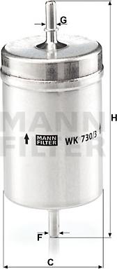 Mann-Filter WK 730/3 - Yanacaq filtri furqanavto.az