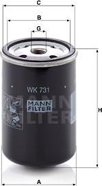 Mann-Filter WK 731 (10) - Yanacaq filtri furqanavto.az