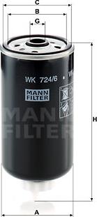 Mann-Filter WK 724/6 - Yanacaq filtri furqanavto.az