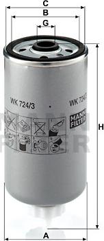 Mann-Filter WK 724/3 - Yanacaq filtri furqanavto.az