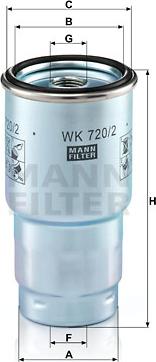 Mann-Filter WK 720/2 x - Yanacaq filtri furqanavto.az