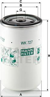 Mann-Filter WK727 - Yanacaq filtri www.furqanavto.az