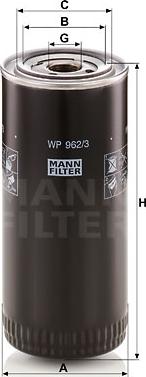Mann-Filter WP 962/3 x - Yanacaq filtri furqanavto.az