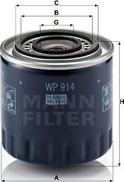 Mann-Filter WP 914 - Yağ filtri furqanavto.az