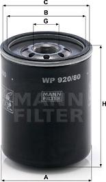 Mann-Filter WP 920/80 - Yağ filtri furqanavto.az