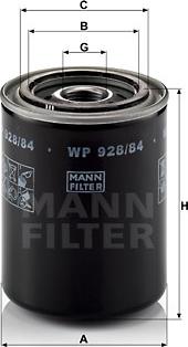 Mann-Filter WP 928/84 - Yağ filtri furqanavto.az