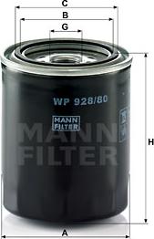 Mann-Filter WP 928/80 - Yağ filtri furqanavto.az