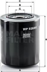Mann-Filter WP 928/81 - Yağ filtri furqanavto.az