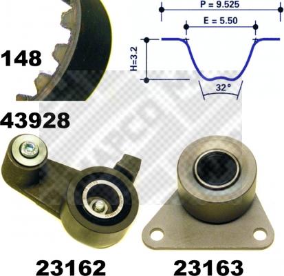 Mapco 23928 - Vaxt kəməri dəsti furqanavto.az