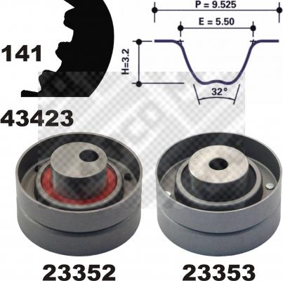 Mapco 23423 - Vaxt kəməri dəsti furqanavto.az