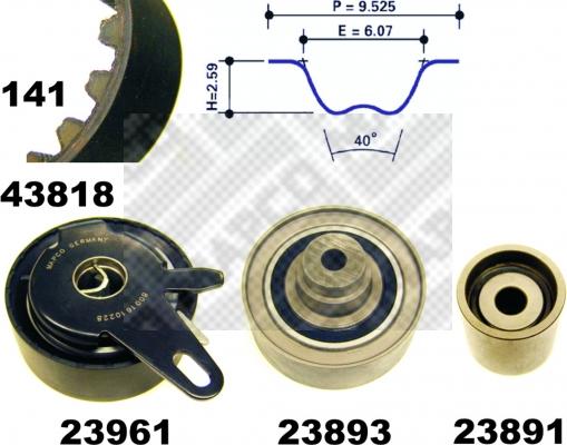 Mapco 23818 - Vaxt kəməri dəsti furqanavto.az