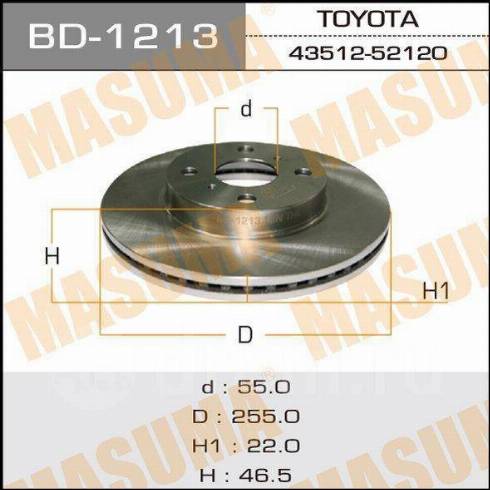 MASUMA BD-1213 - Əyləc Diski furqanavto.az