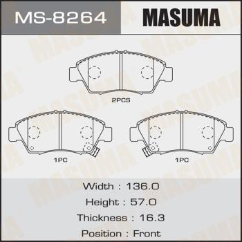 MASUMA MS-8264 - Əyləc altlığı dəsti, əyləc diski furqanavto.az