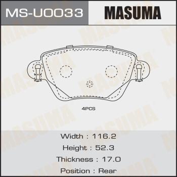 MASUMA MS-U0033 - Əyləc Başlığı Dəsti furqanavto.az