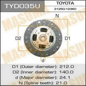 MASUMA TYD035 - Debriyaj diski furqanavto.az