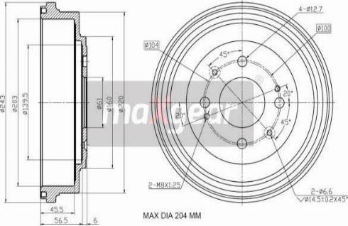 Maxgear 19-3192 - Əyləc barabanı furqanavto.az