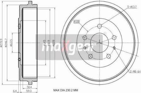 Maxgear 19-3205 - Əyləc barabanı furqanavto.az