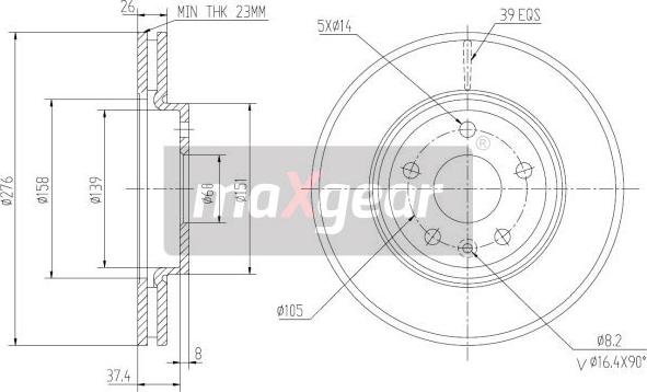 Maxgear 19-2334 - Əyləc Diski furqanavto.az