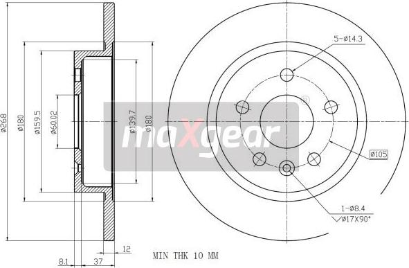 Maxgear 19-2333 - Əyləc Diski furqanavto.az