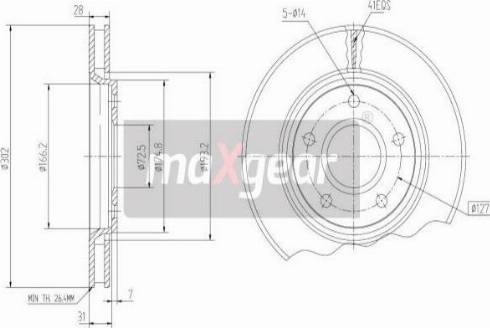 Maxgear 19-2274MAX - Əyləc Diski furqanavto.az