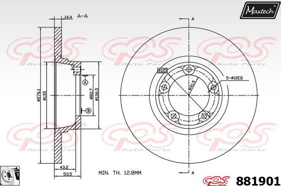 Maxtech 855090 - Əyləc Diski furqanavto.az