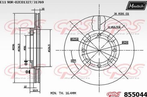 Maxtech 855044.0000 - Əyləc Diski furqanavto.az