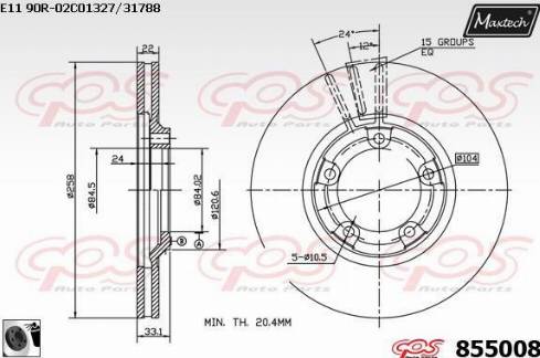 Maxtech 855008.0060 - Əyləc Diski furqanavto.az