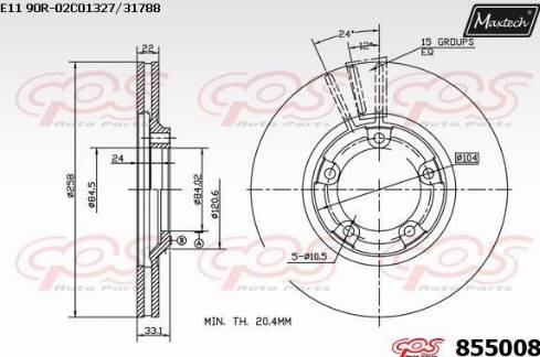 Maxtech 855008.0000 - Əyləc Diski furqanavto.az